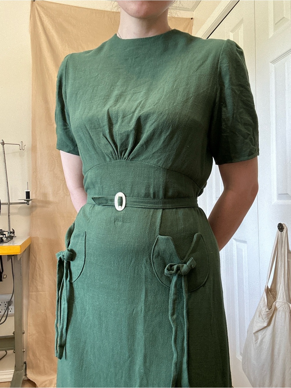 Late 1930s reproduction dress green